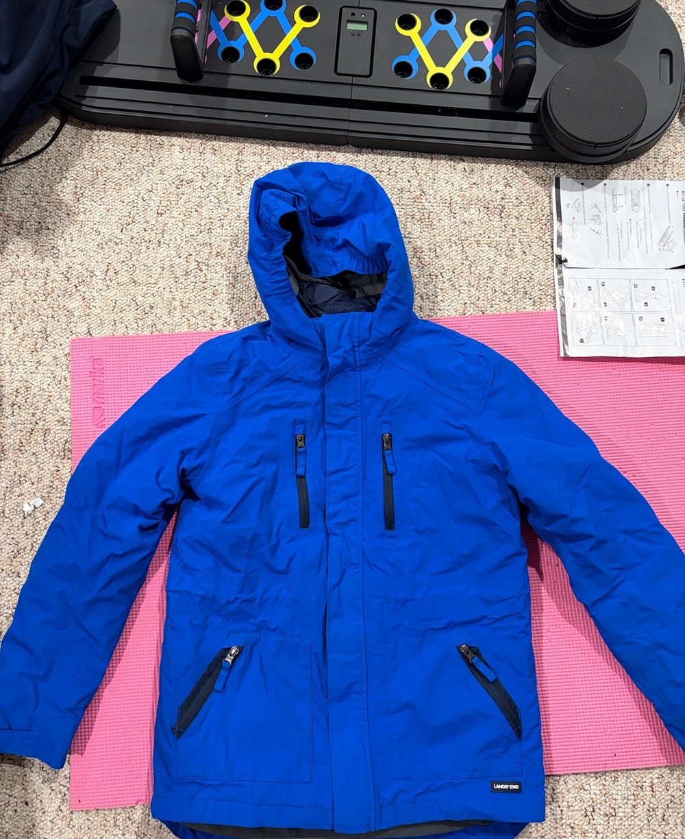 Boy Land’s End blue coat in size 14/16